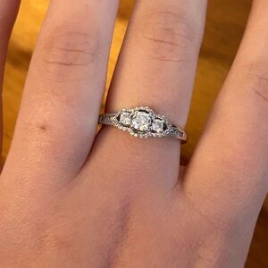 Sterling Silver & CZ Mock Engagement Ring